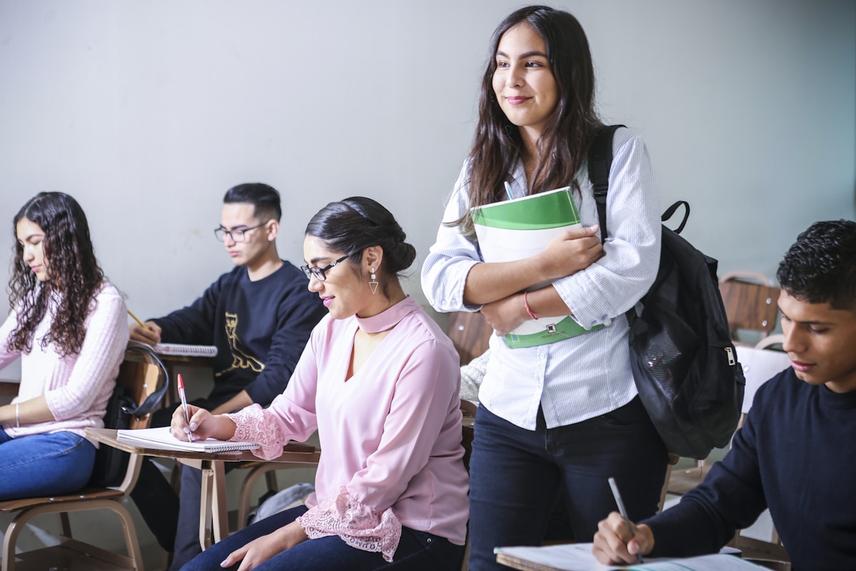 Student studying